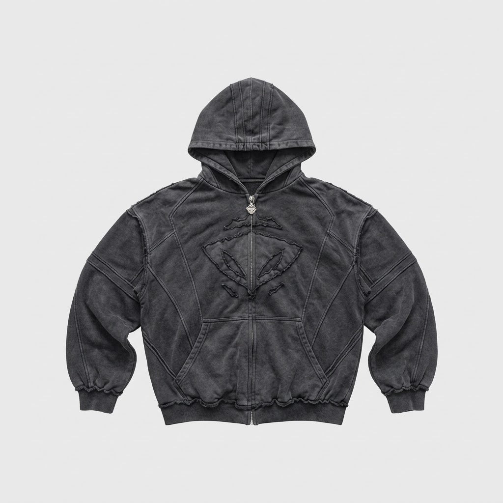 "BLACK COVEN" ZIPPER HOODIE